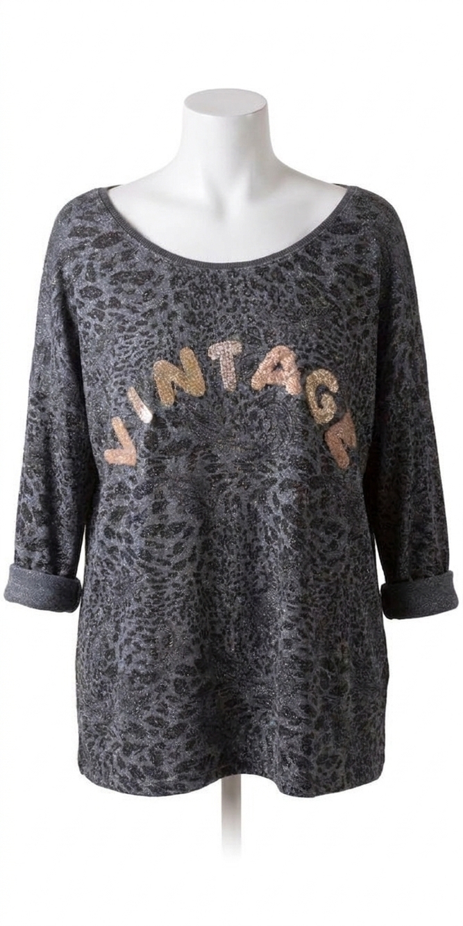 NEW GIGI MODA mista top in charcoal